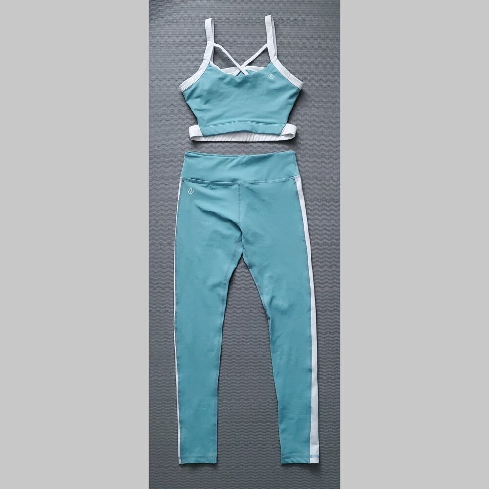 Workout Empire Matching Turquoise and White Set